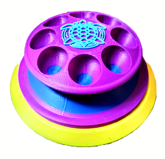 The SandTurtle (Magenta💗+Purple💜+Cyan🩵) W/ 5" Hook and Loop Backer