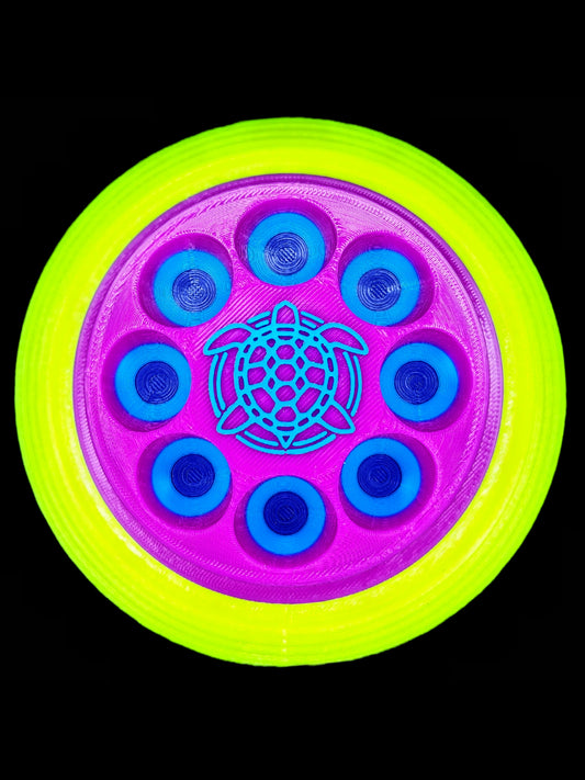 The SandTurtle (Purple 💜, Magenta 💗, Cyan 🩵) W/ 6" Hook and Loop Backer